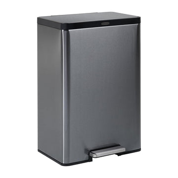 Rubbermaid 2112520 Stainless Steel Metal Step-On 12G Trash Can for Home and Kitchen, Charcoal